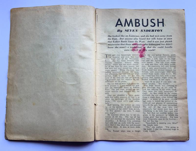 AMBUSH American Ranch Novels Australian pulp fiction WESTERN book with STANLEY PITT cover